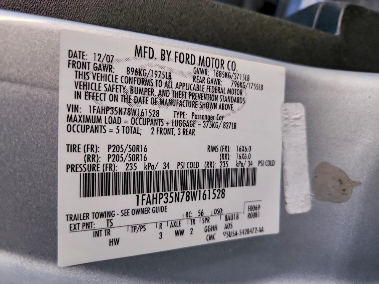 2008 FORD FOCUS SE photo 12