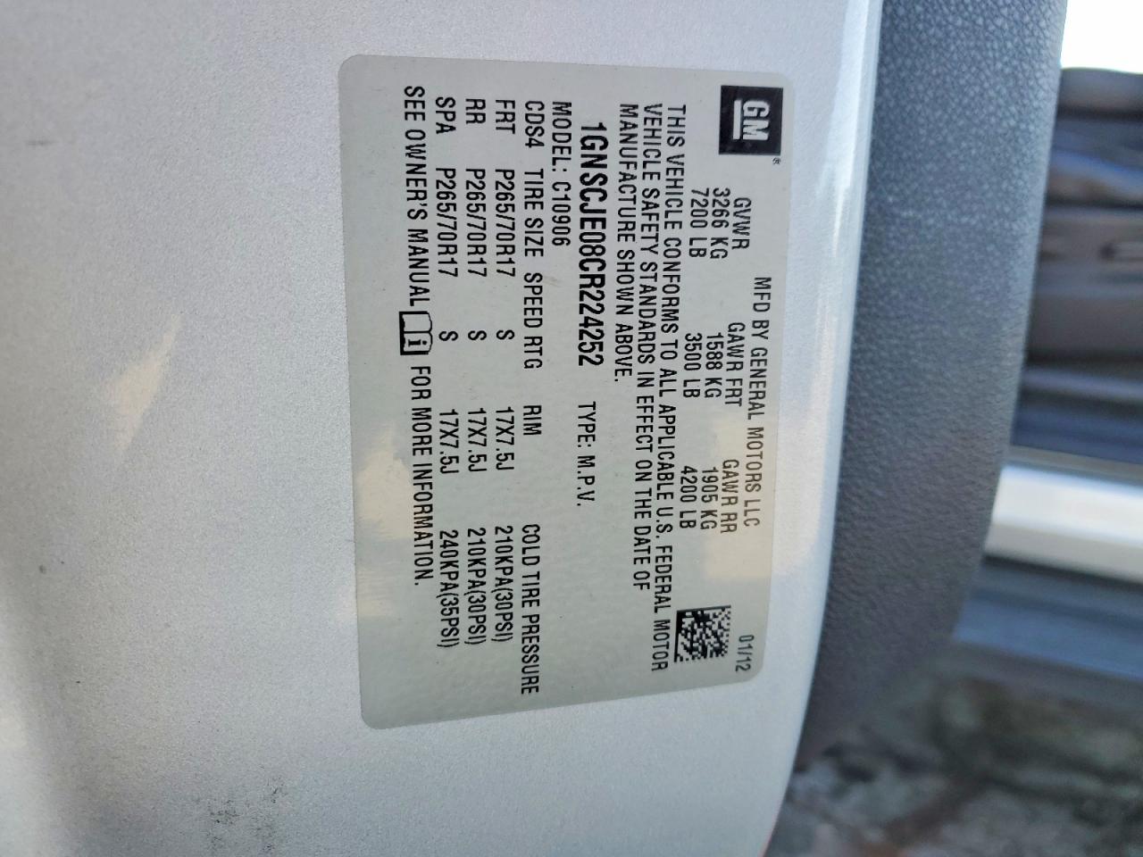 2012 CHEVROLET SUBURBAN C1500 LT photo 13