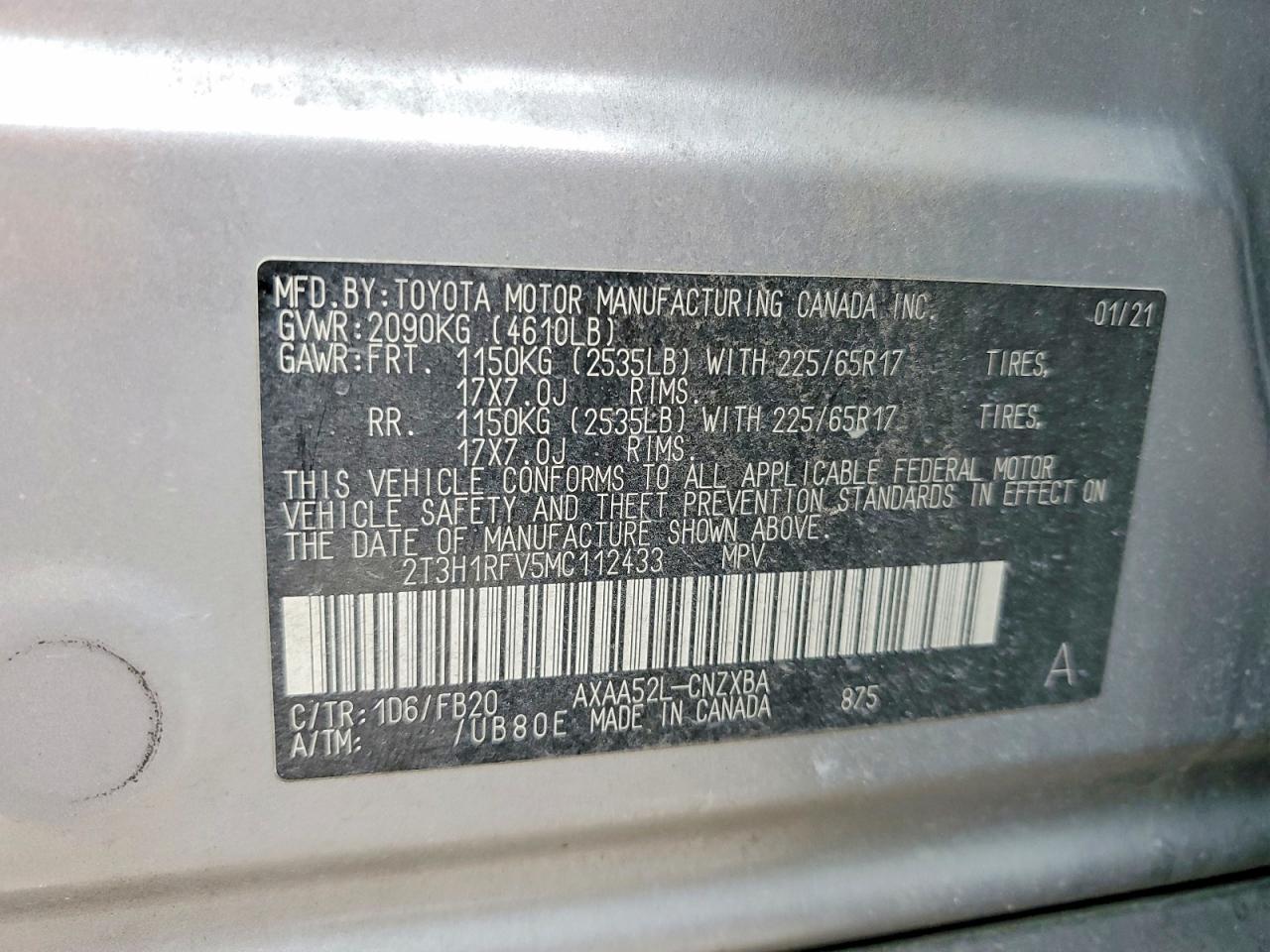 2021 TOYOTA RAV4 LE photo 12