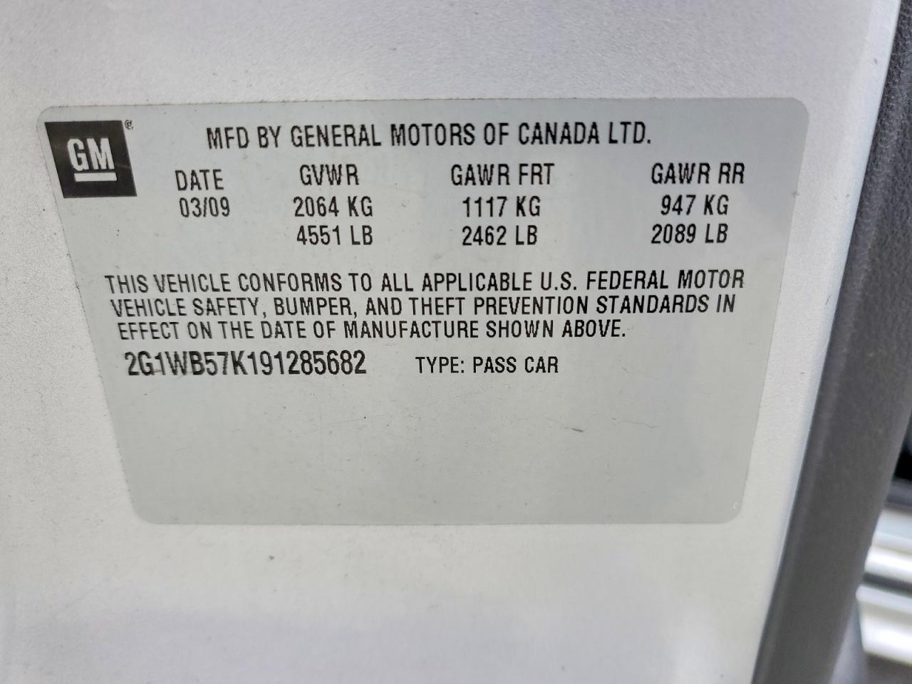 2009 CHEVROLET IMPALA LS photo 12