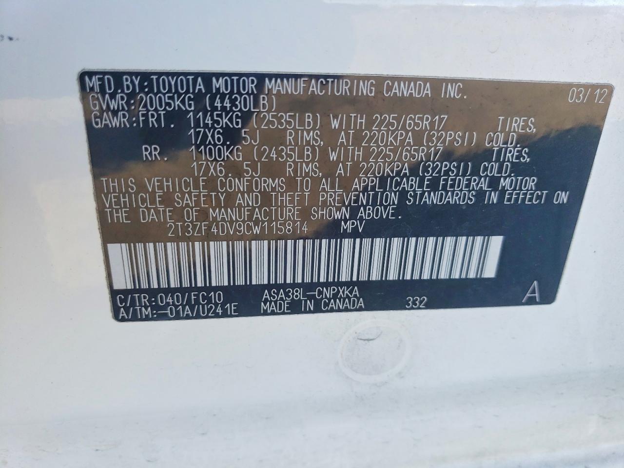 2012 TOYOTA RAV4 photo 13