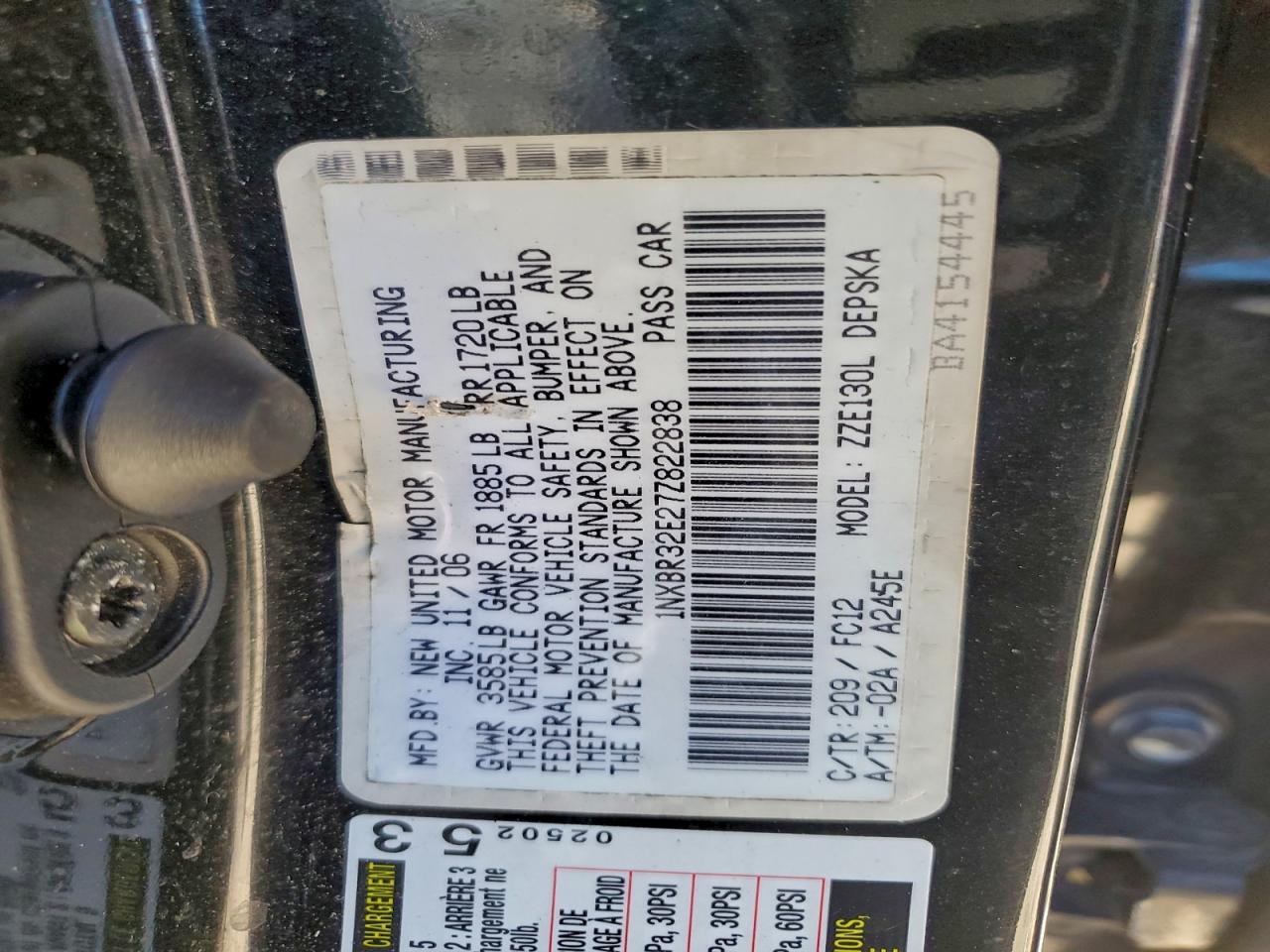2007 TOYOTA COROLLA CE photo 12