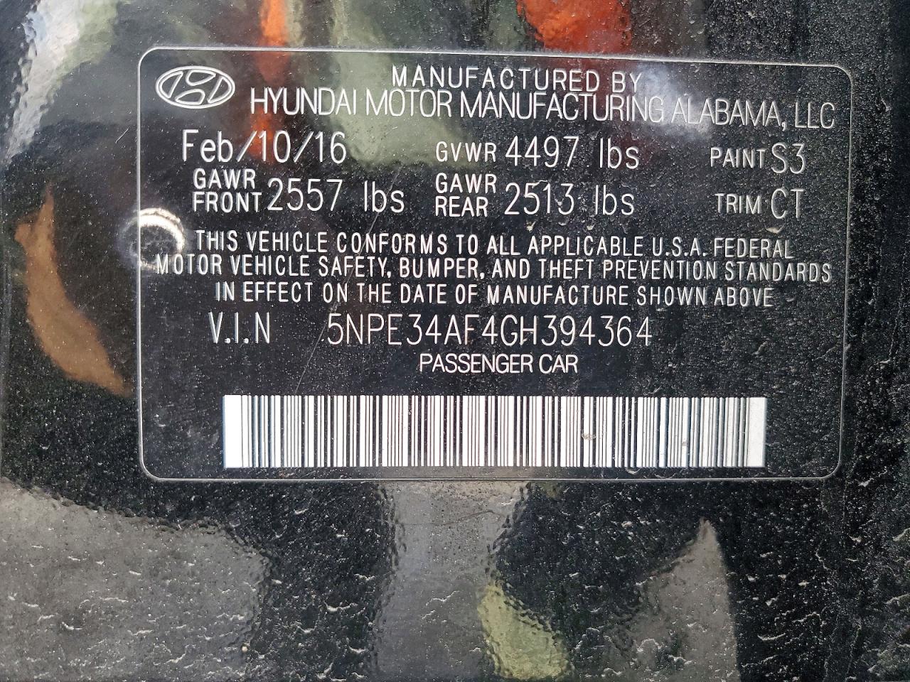 2016 HYUNDAI SONATA SPORT photo 13