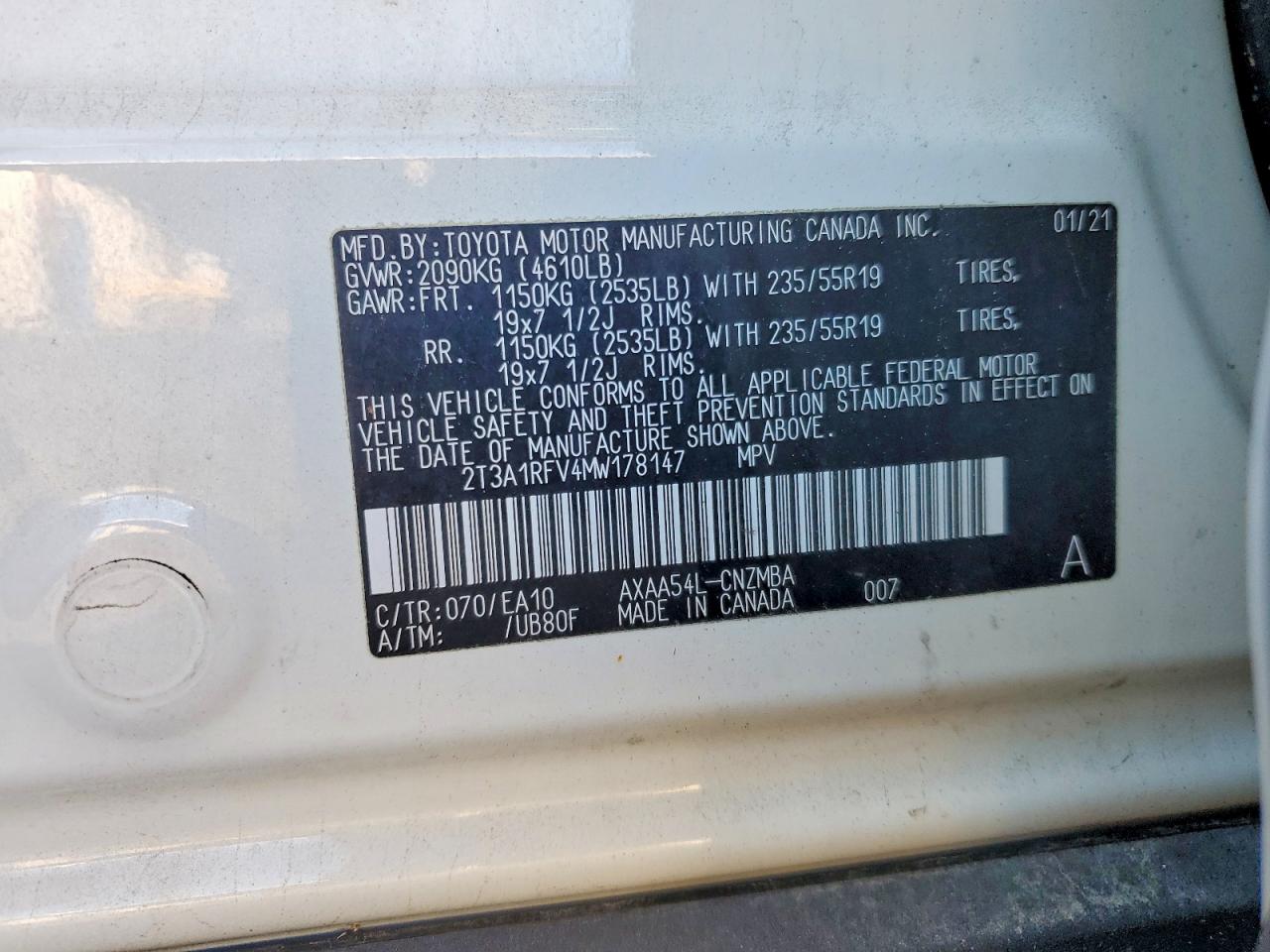 2021 TOYOTA RAV4 XLE PREMIUM photo 12