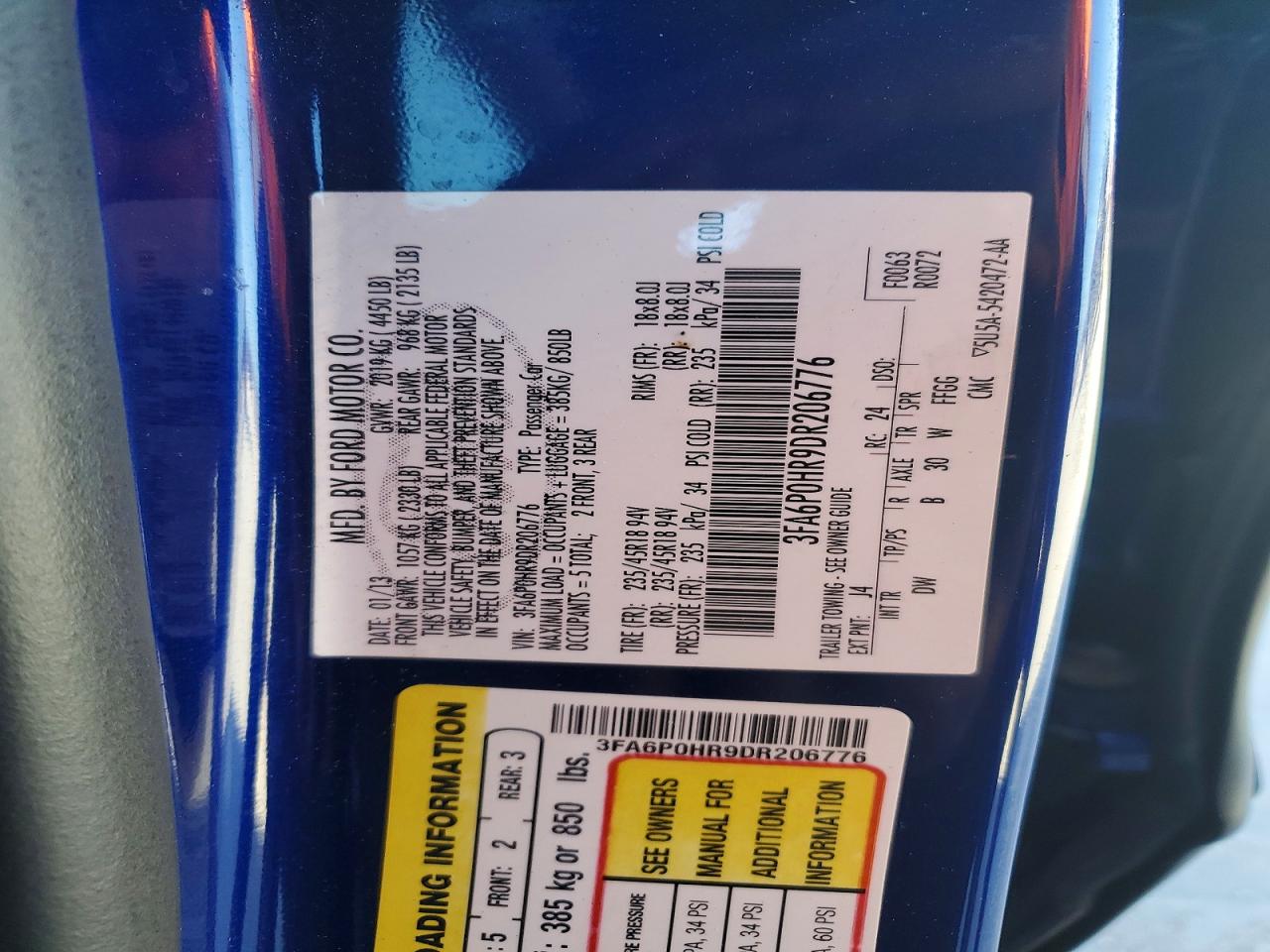 2013 FORD FUSION SE photo 23