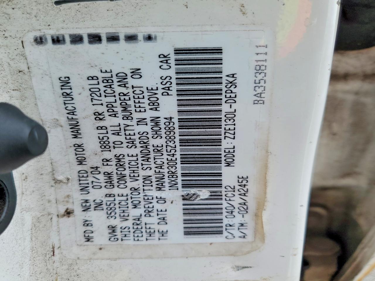 2005 TOYOTA COROLLA CE photo 12