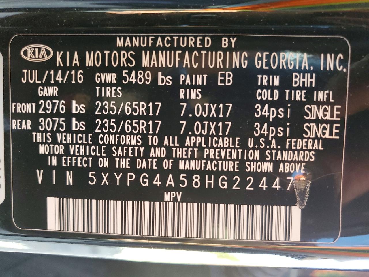 2017 KIA SORENTO LX photo 13