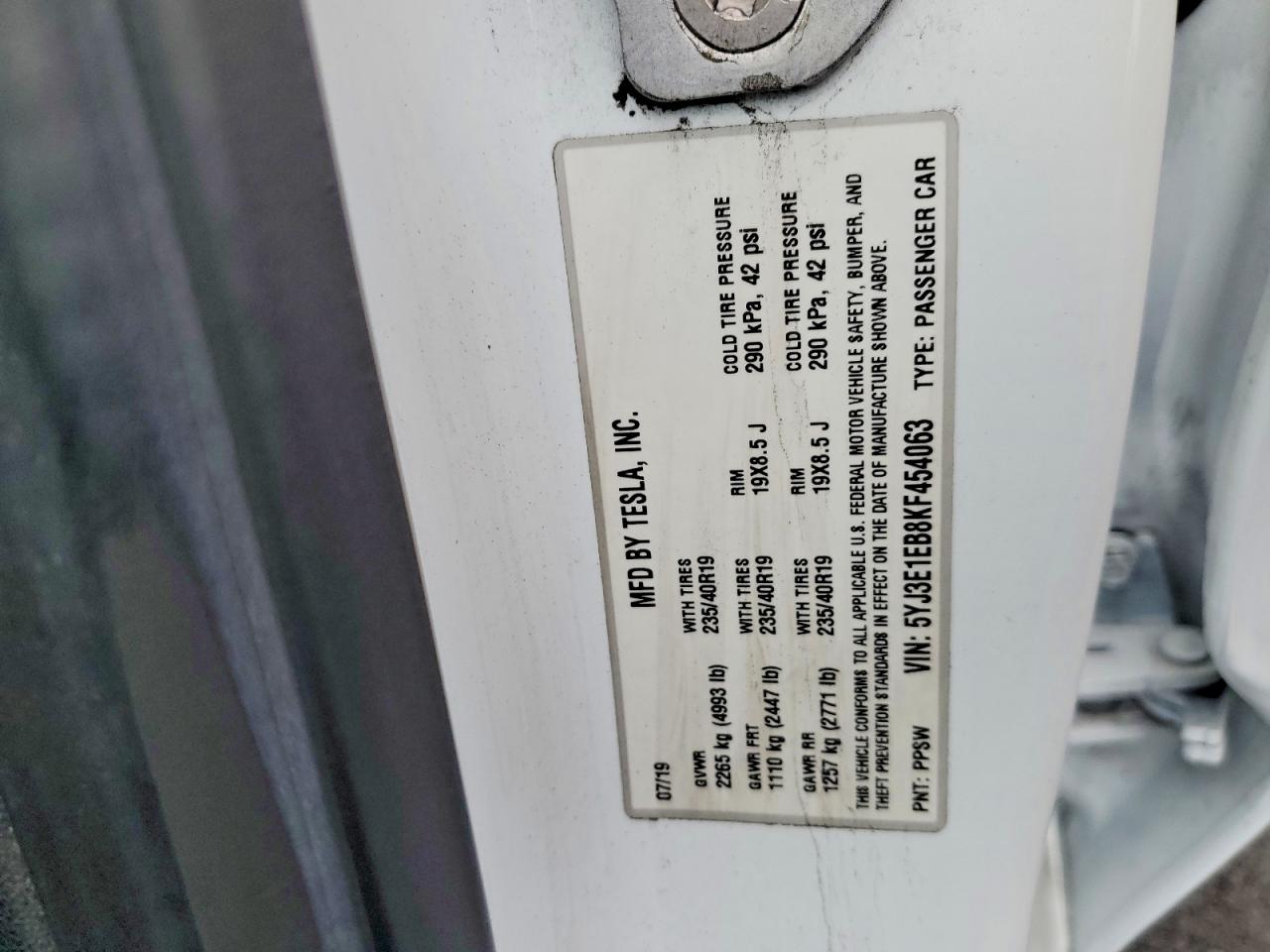 2019 TESLA MODEL 3 photo 23