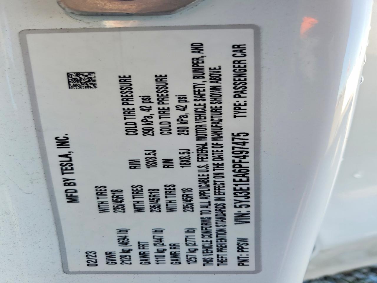 2023 TESLA MODEL 3 photo 23