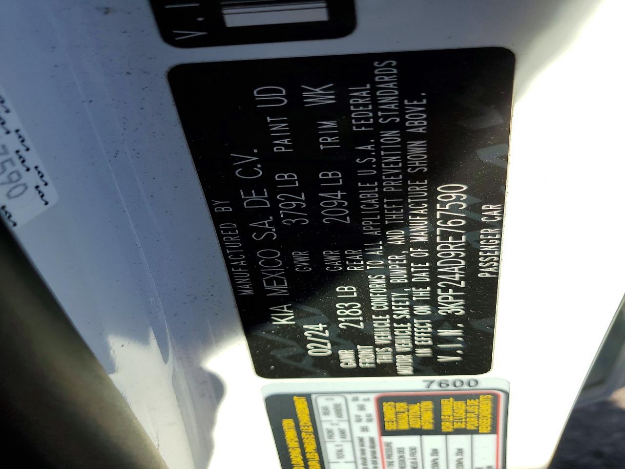 2024 KIA FORTE LX photo 12