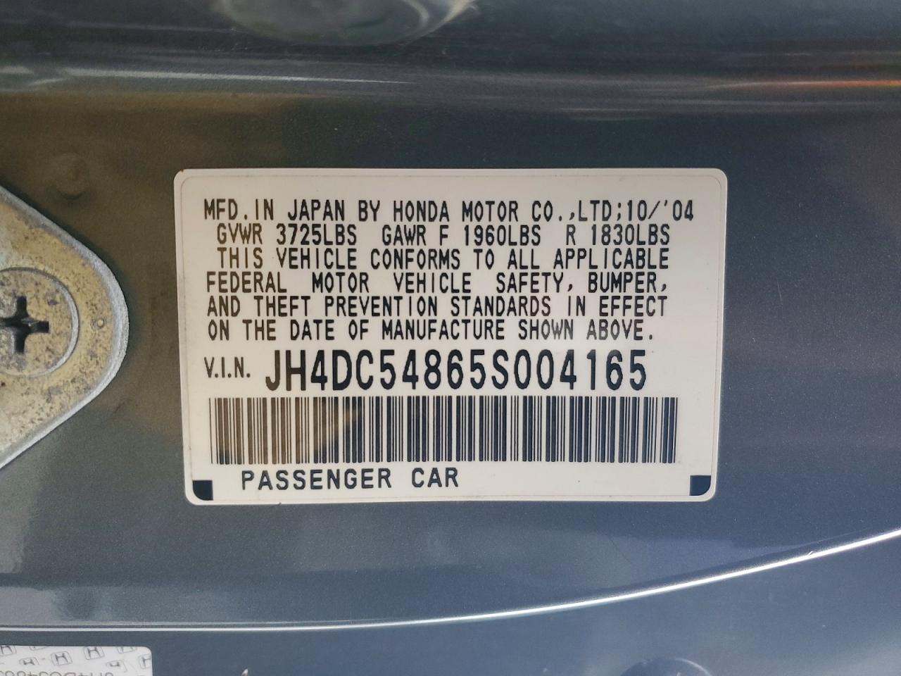 2005 ACURA RSX photo 12