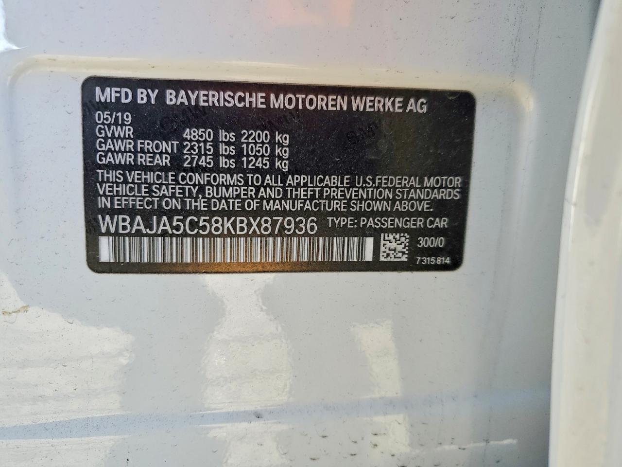 2019 BMW 530 I photo 34
