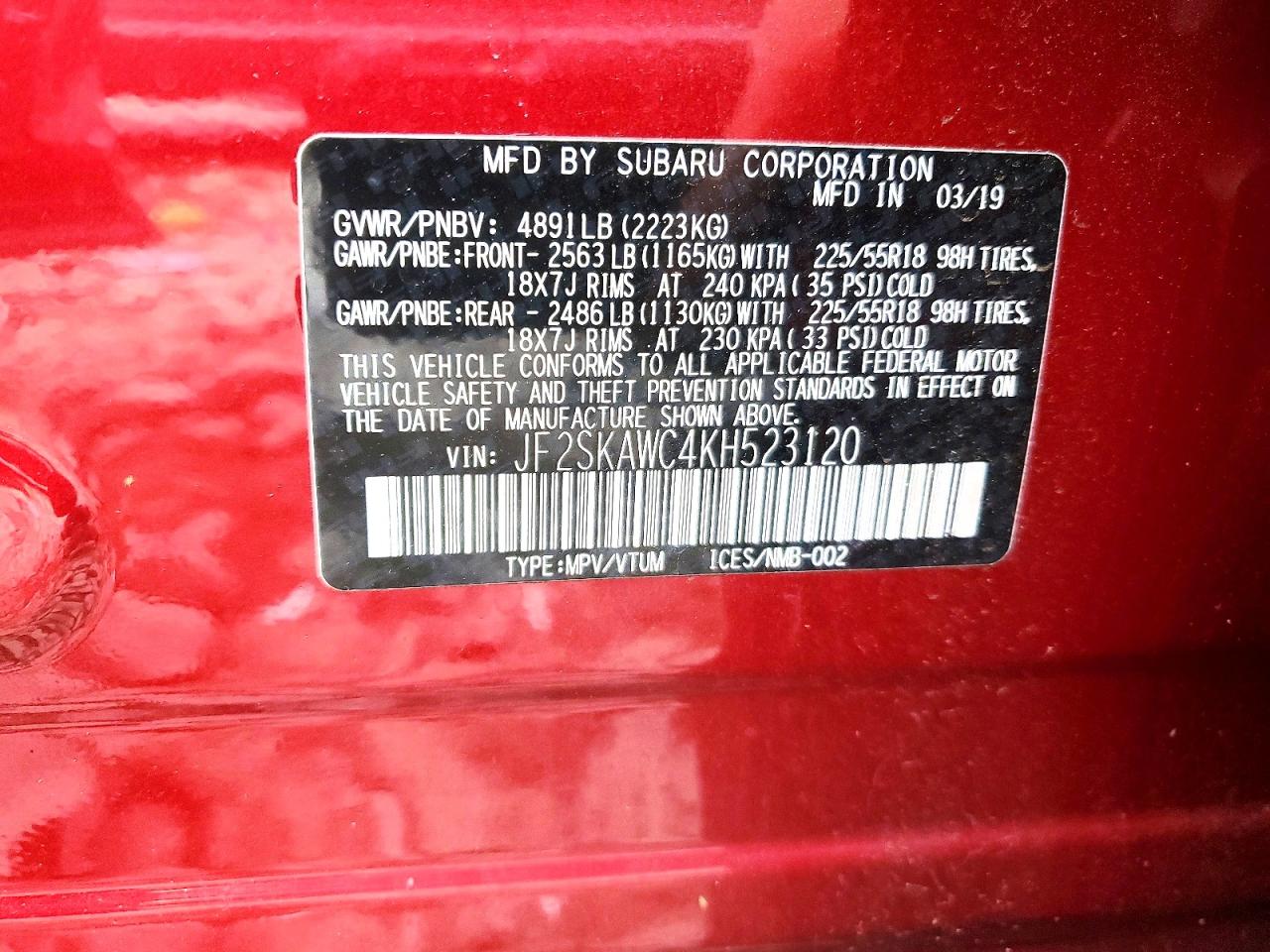 2019 SUBARU FORESTER TOURING photo 23