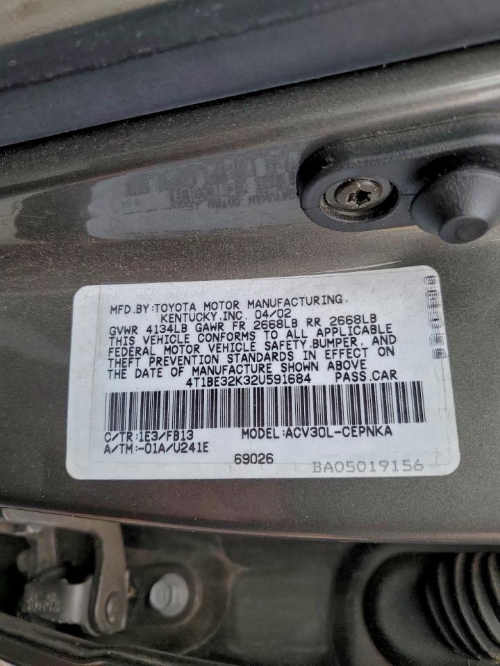 2002 TOYOTA CAMRY LE photo 23