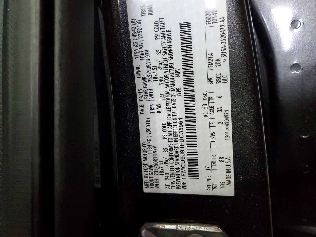 2015 FORD ESCAPE TITANIUM photo 12
