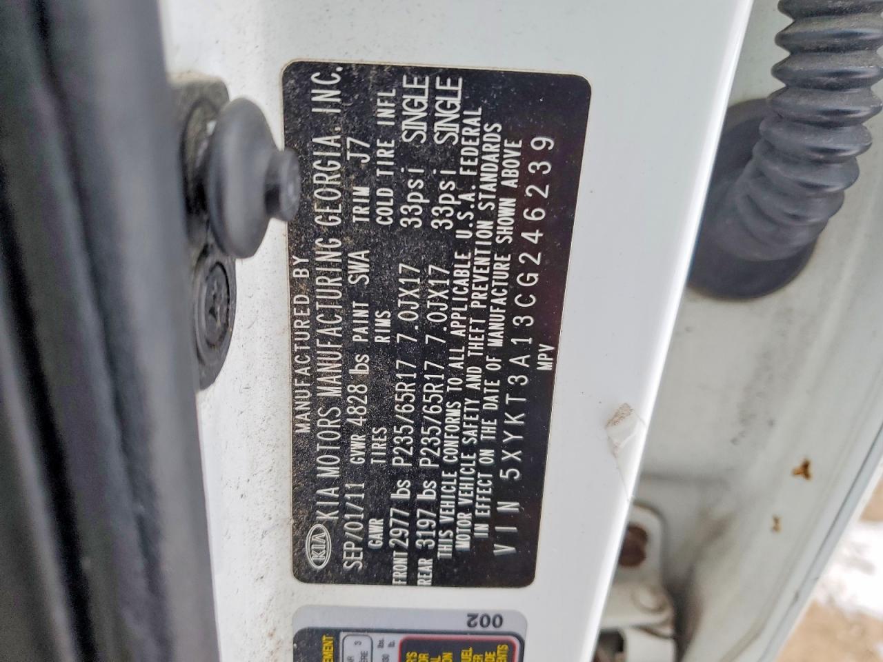2012 KIA SORENTO BASE photo 13