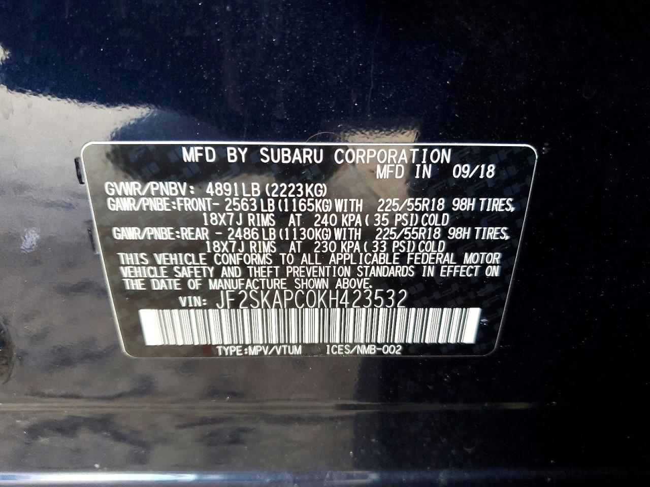 2019 SUBARU FORESTER SPORT photo 25
