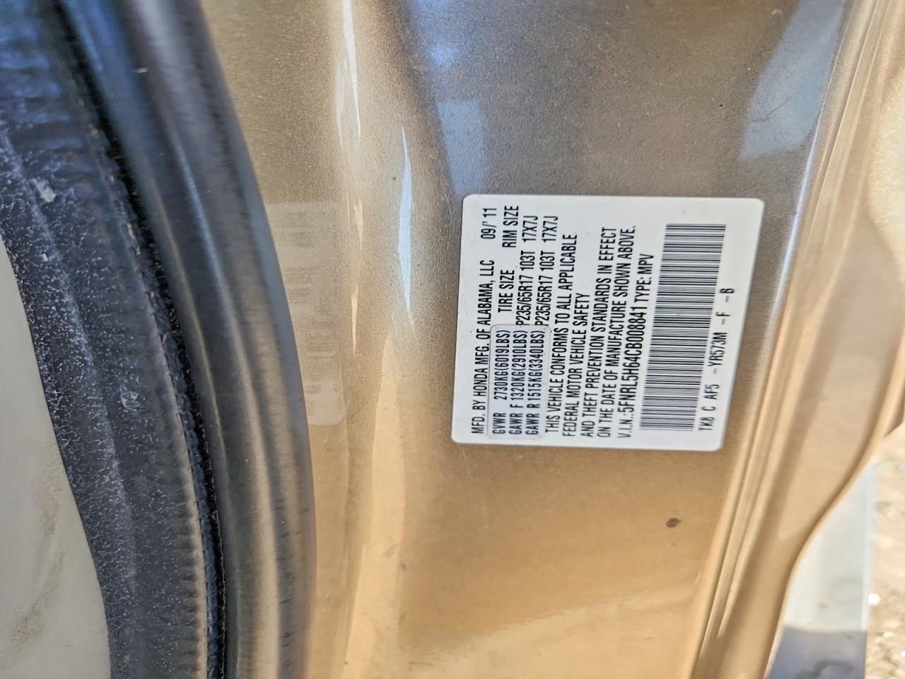 2012 HONDA ODYSSEY EXL photo 13