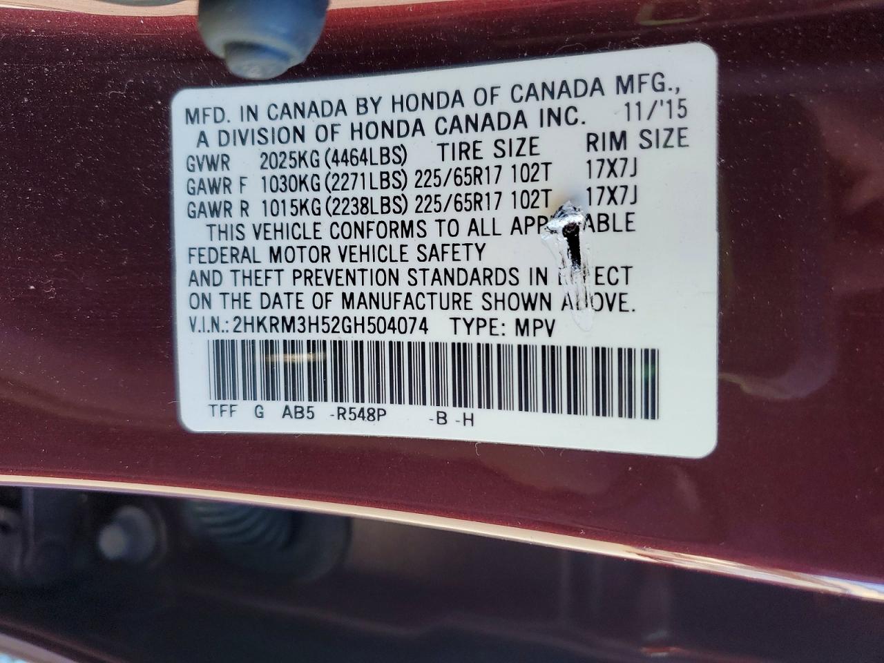2016 HONDA CR-V EX photo 13