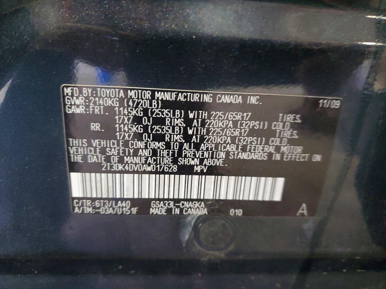 2010 TOYOTA RAV4 LIMITED photo 14