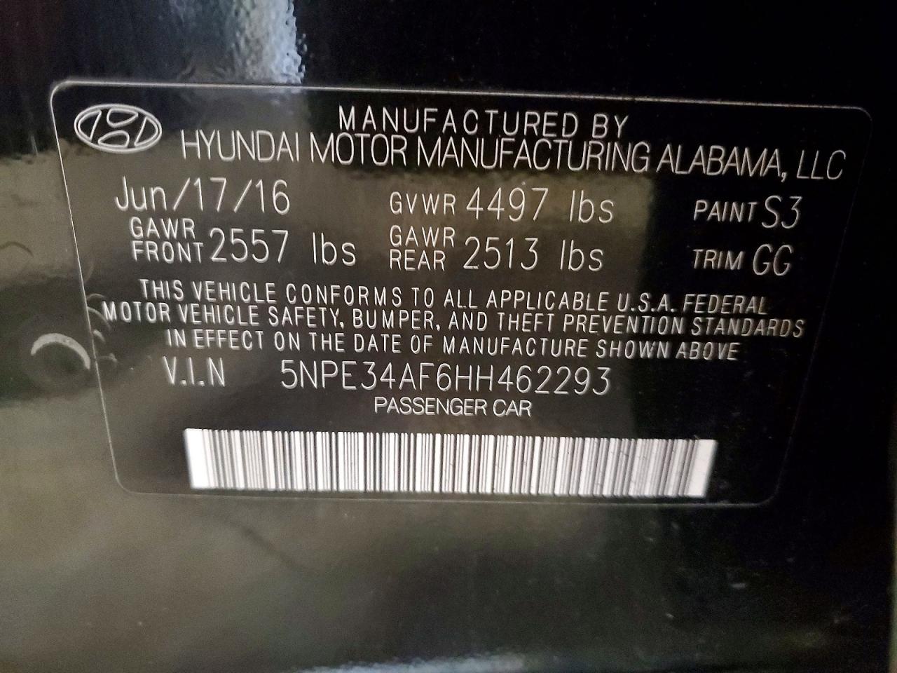 2017 HYUNDAI SONATA SPORT photo 12