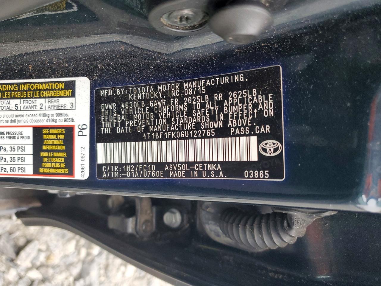 2016 TOYOTA CAMRY LE photo 12