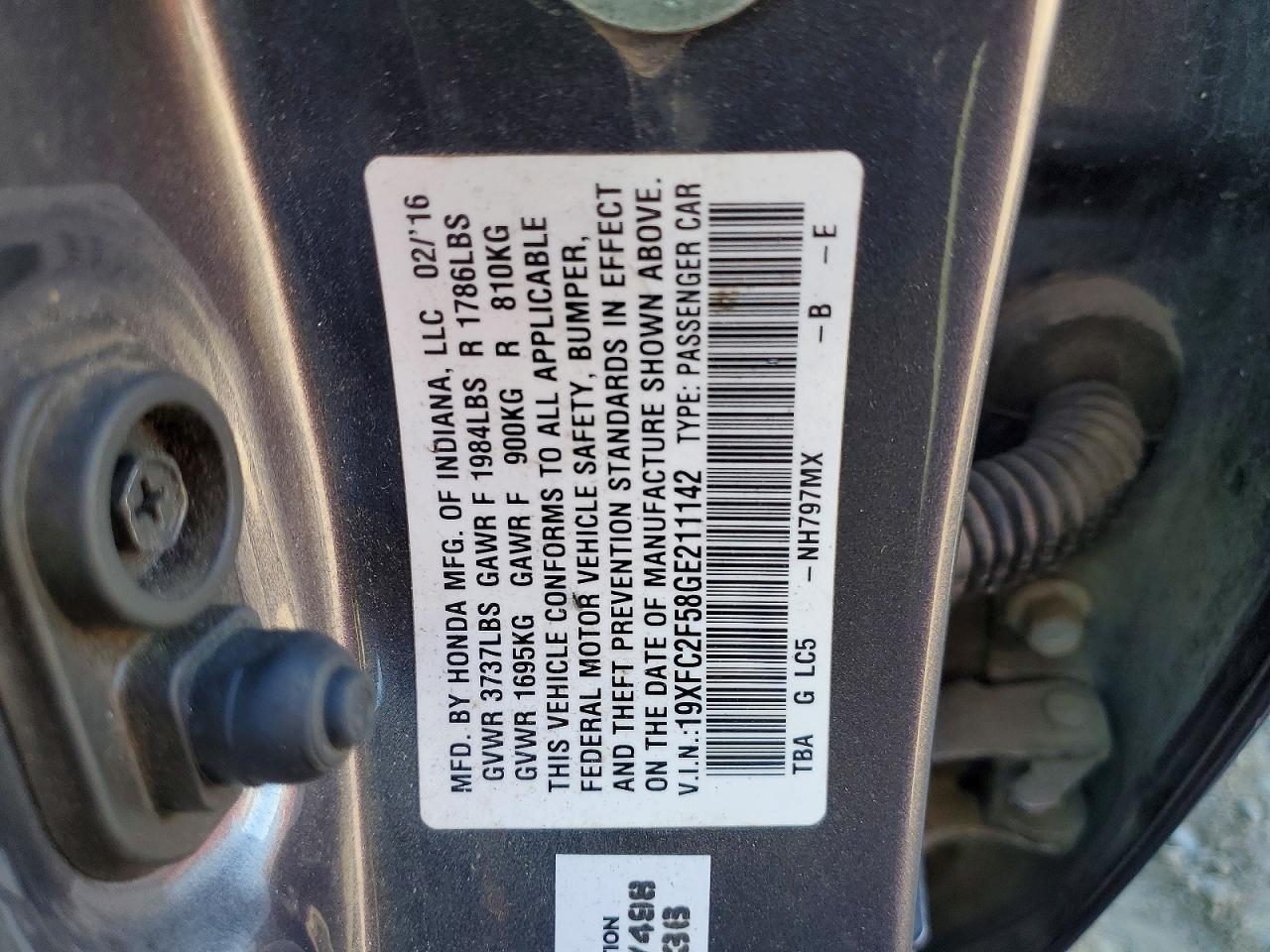 2016 HONDA CIVIC LX photo 13