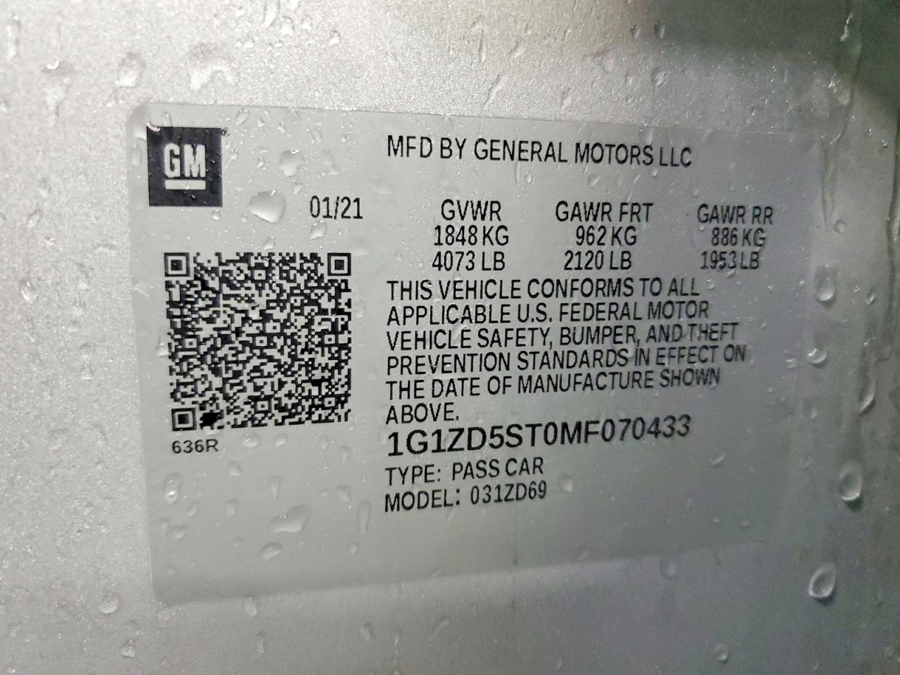2021 CHEVROLET MALIBU LT photo 34
