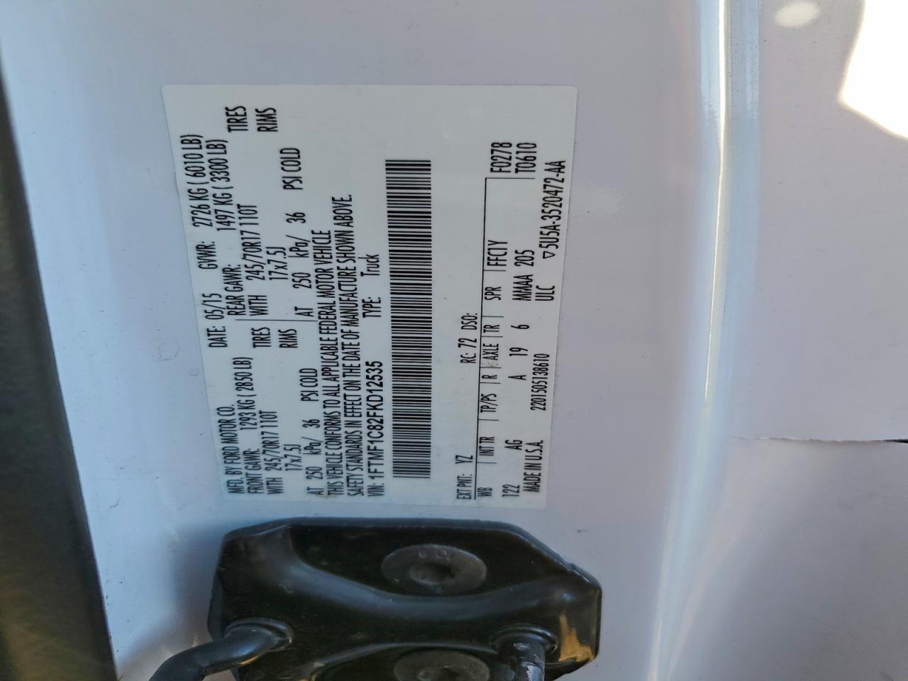 2015 FORD F150 photo 12