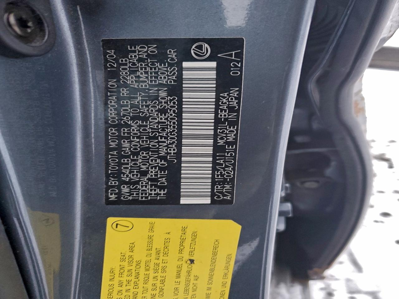 2005 LEXUS ES 330 photo 23