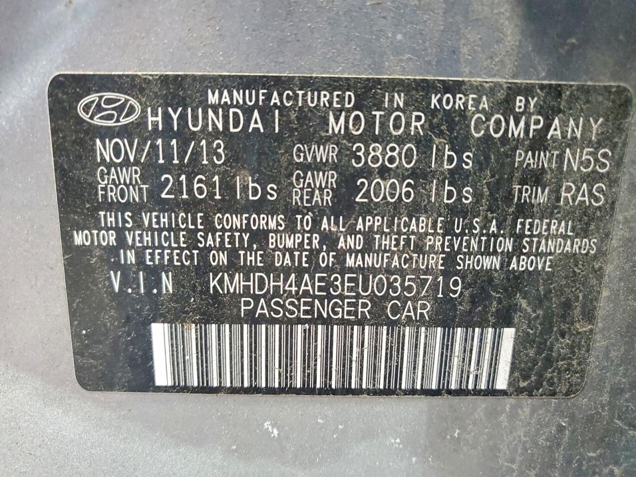 2014 HYUNDAI ELANTRA SE photo 12