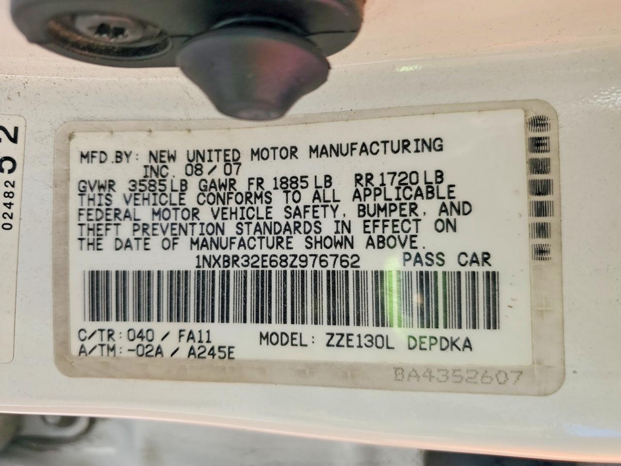 2008 TOYOTA COROLLA CE photo 13