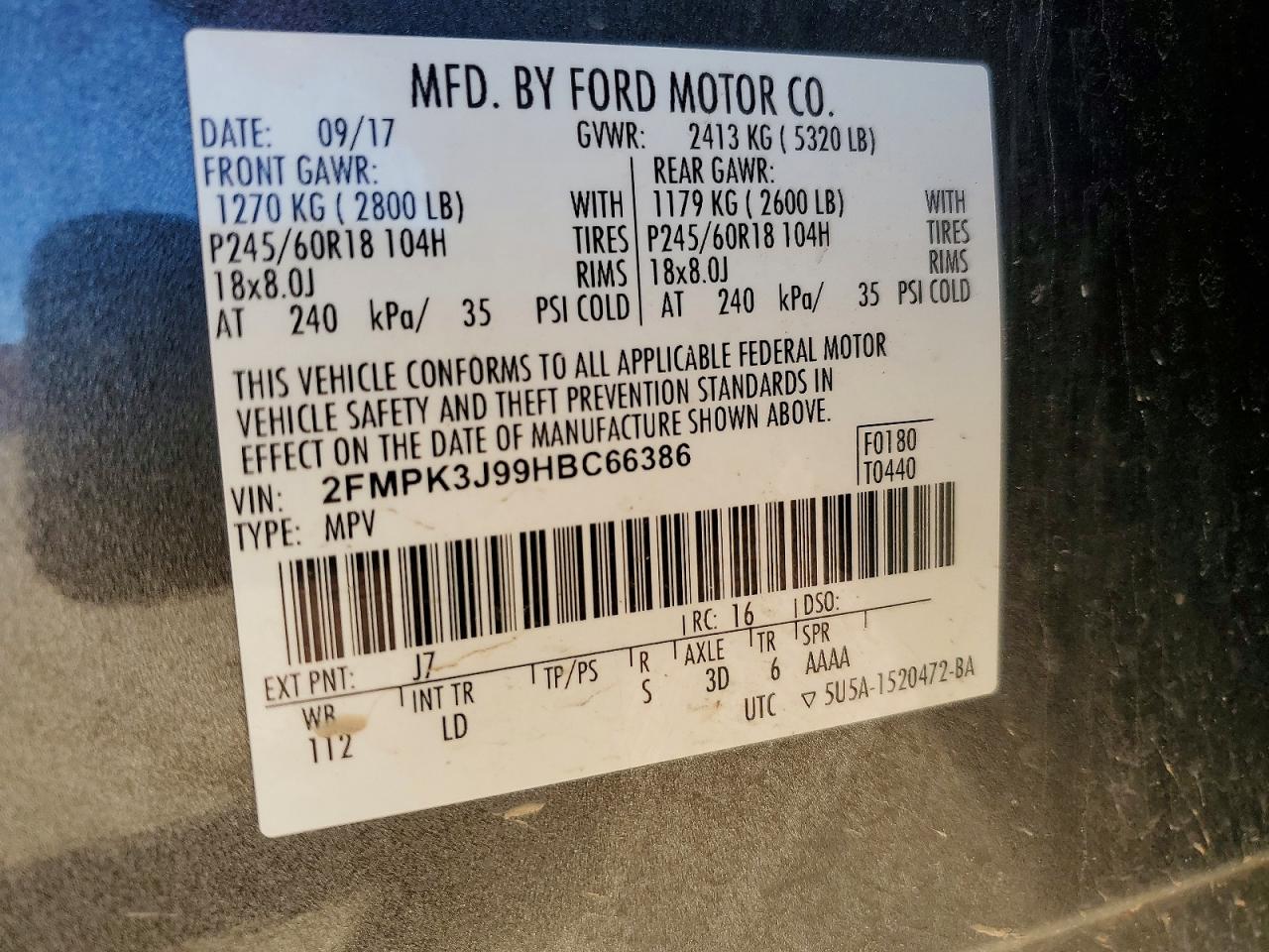 2017 FORD EDGE SEL photo 12