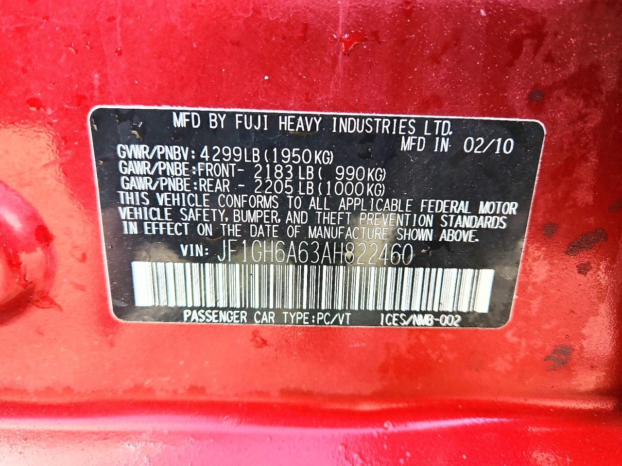 2010 SUBARU IMPREZA 2.5I photo 23
