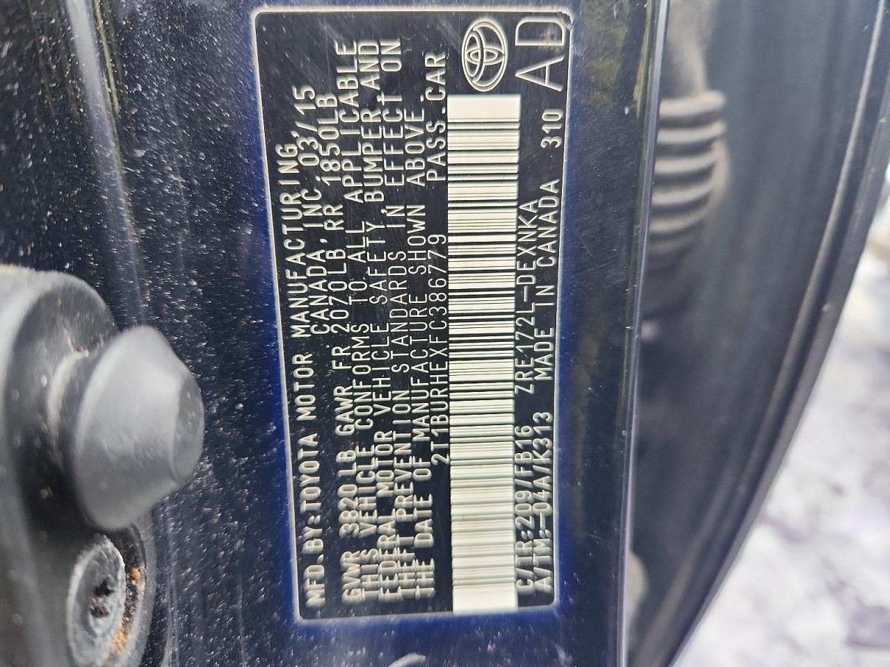 2015 TOYOTA COROLLA L photo 23