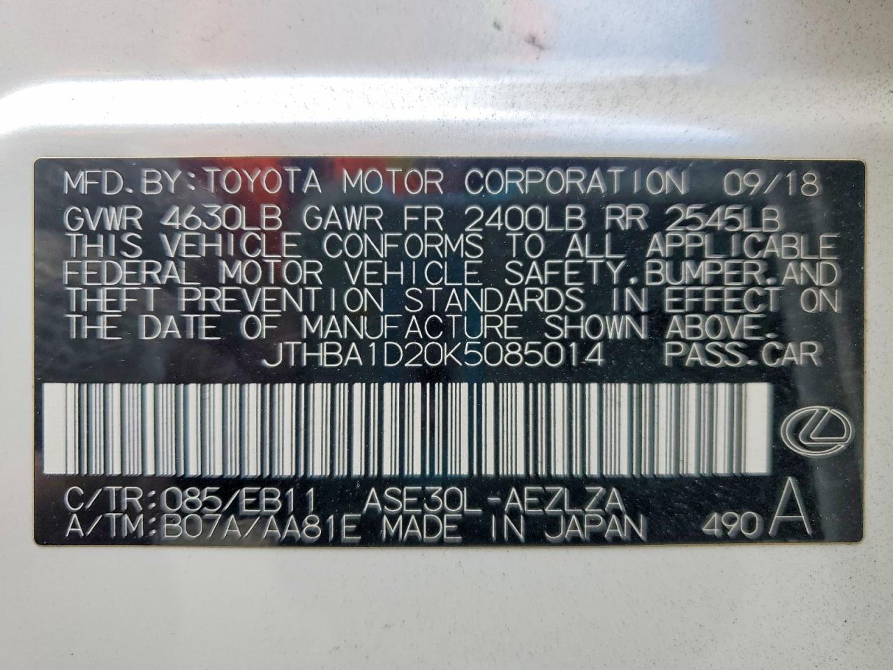 2019 LEXUS IS 300 photo 13