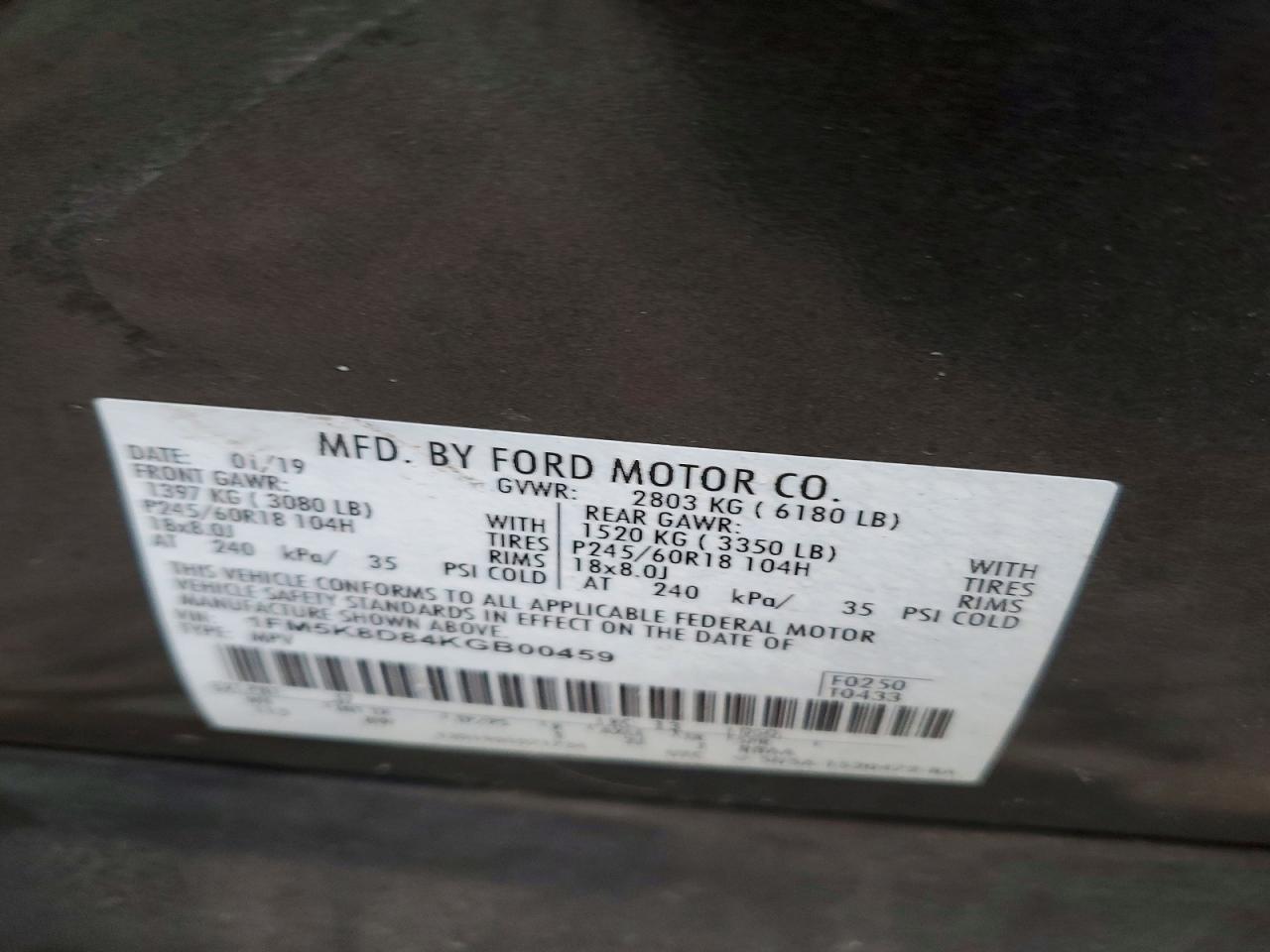 2019 FORD EXPLORER XLT photo 13