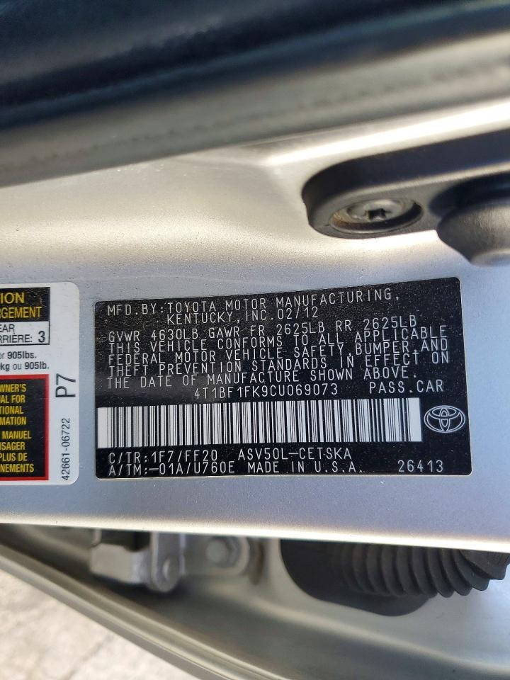 2012 TOYOTA CAMRY BASE photo 13
