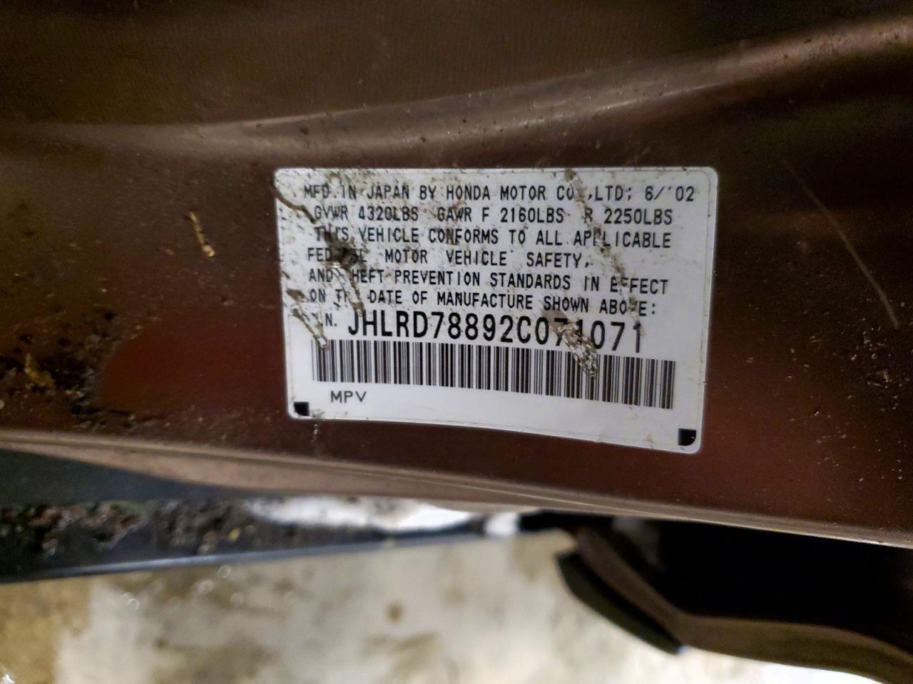 2002 HONDA CR-V EX photo 13