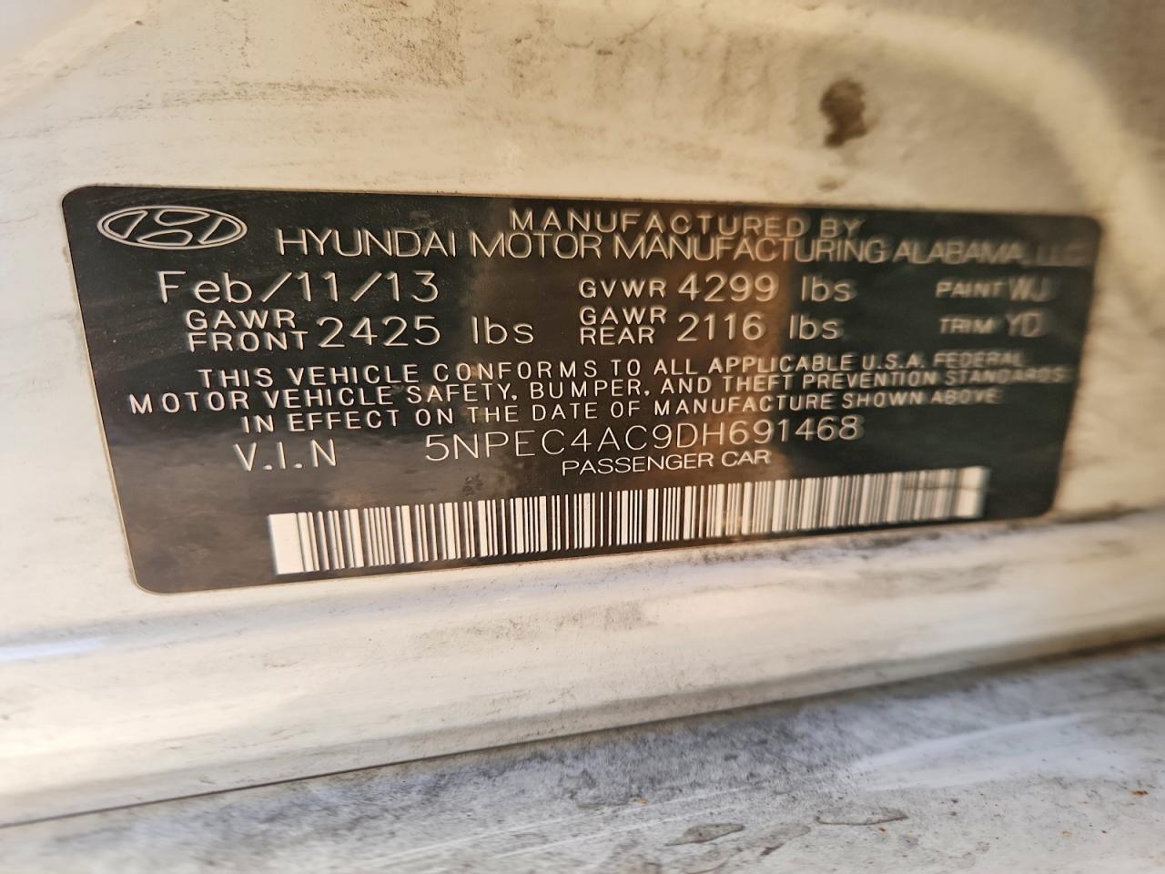 2013 HYUNDAI SONATA SE photo 13