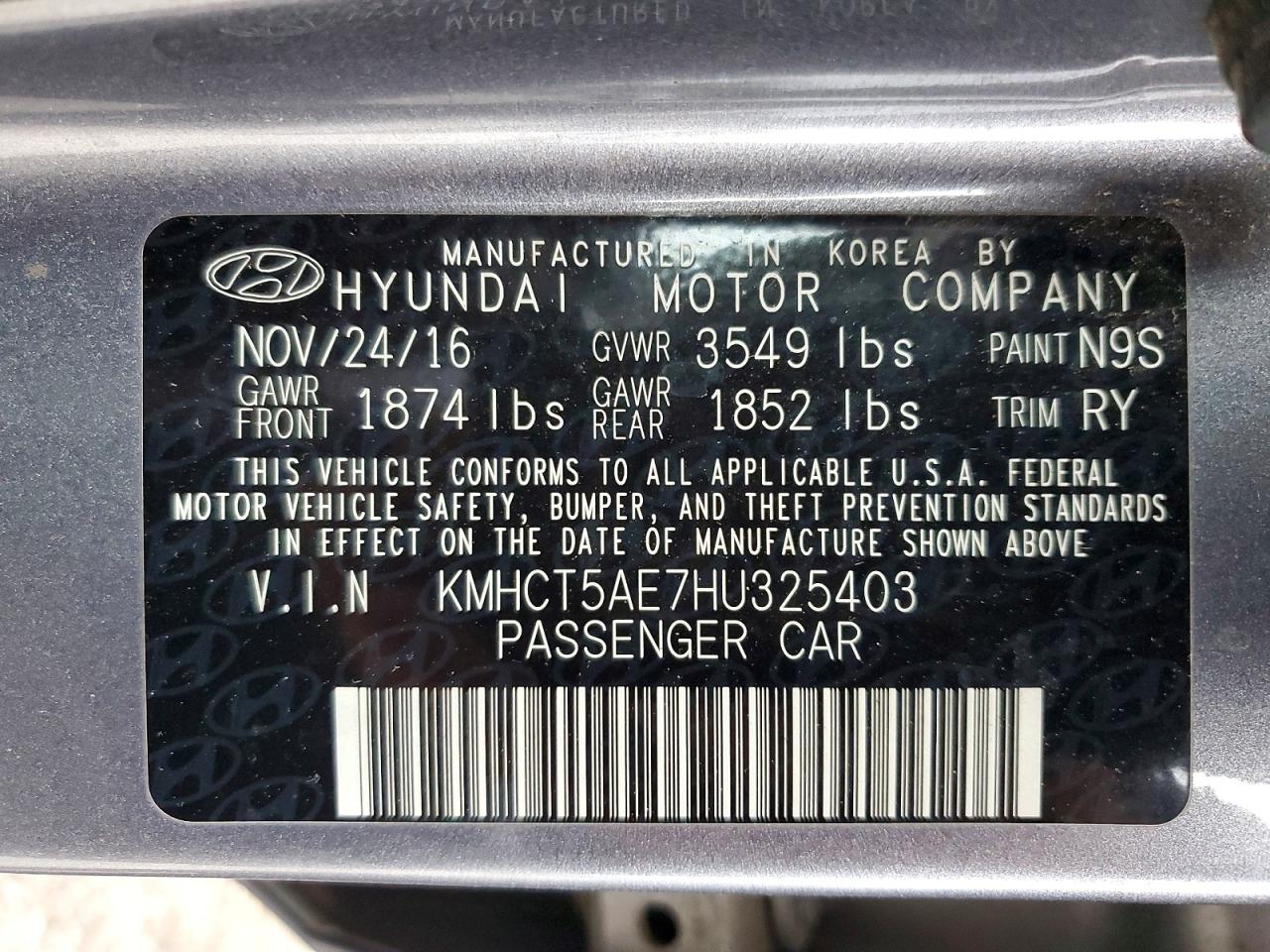 2017 HYUNDAI ACCENT SE photo 12