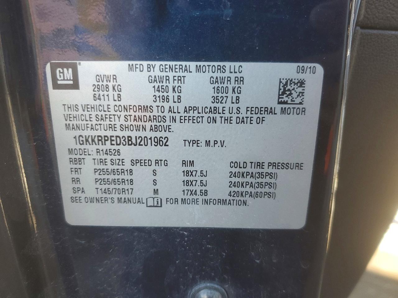 2011 GMC ACADIA SLE photo 13