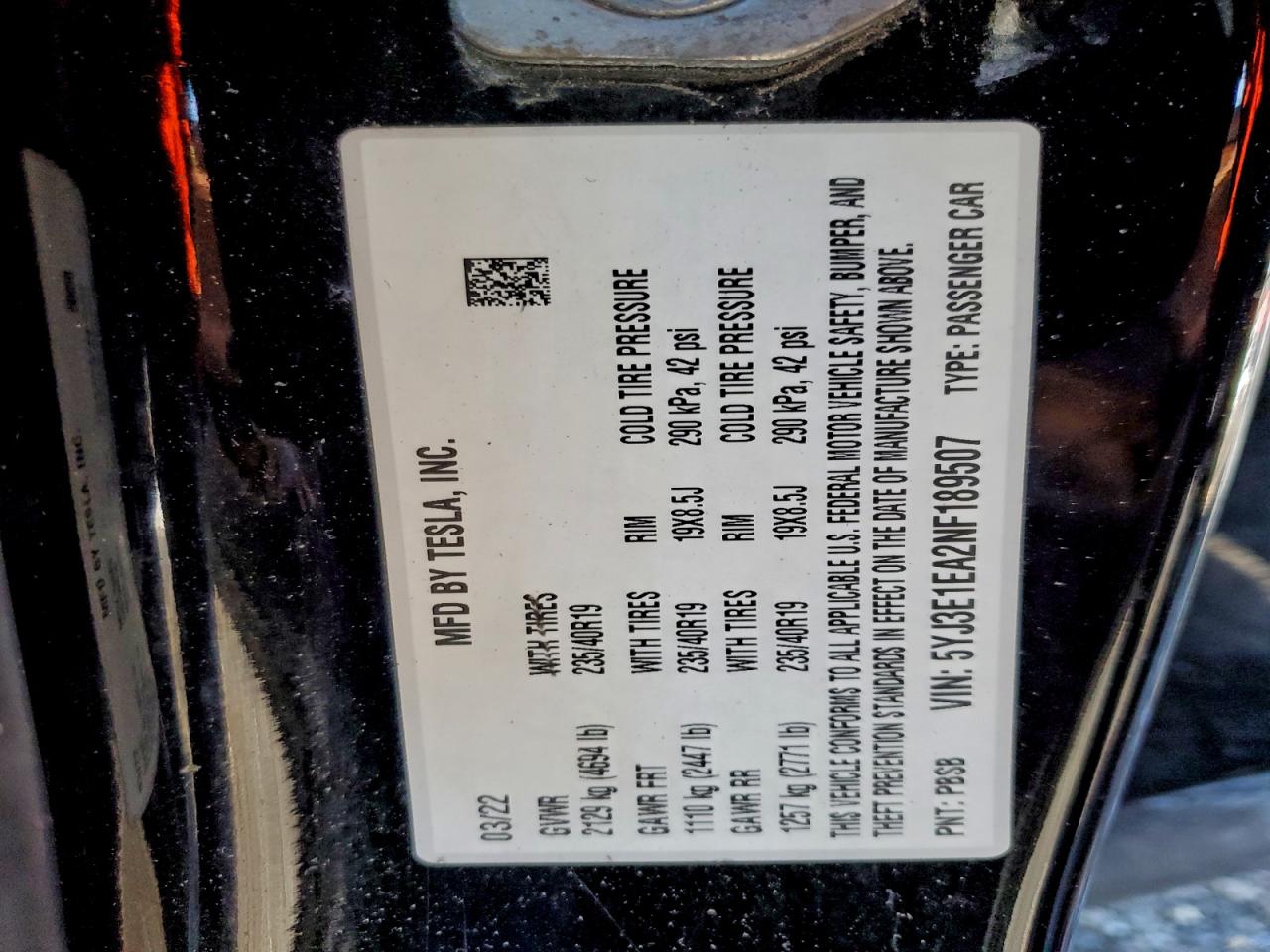 2022 TESLA MODEL 3 photo 12