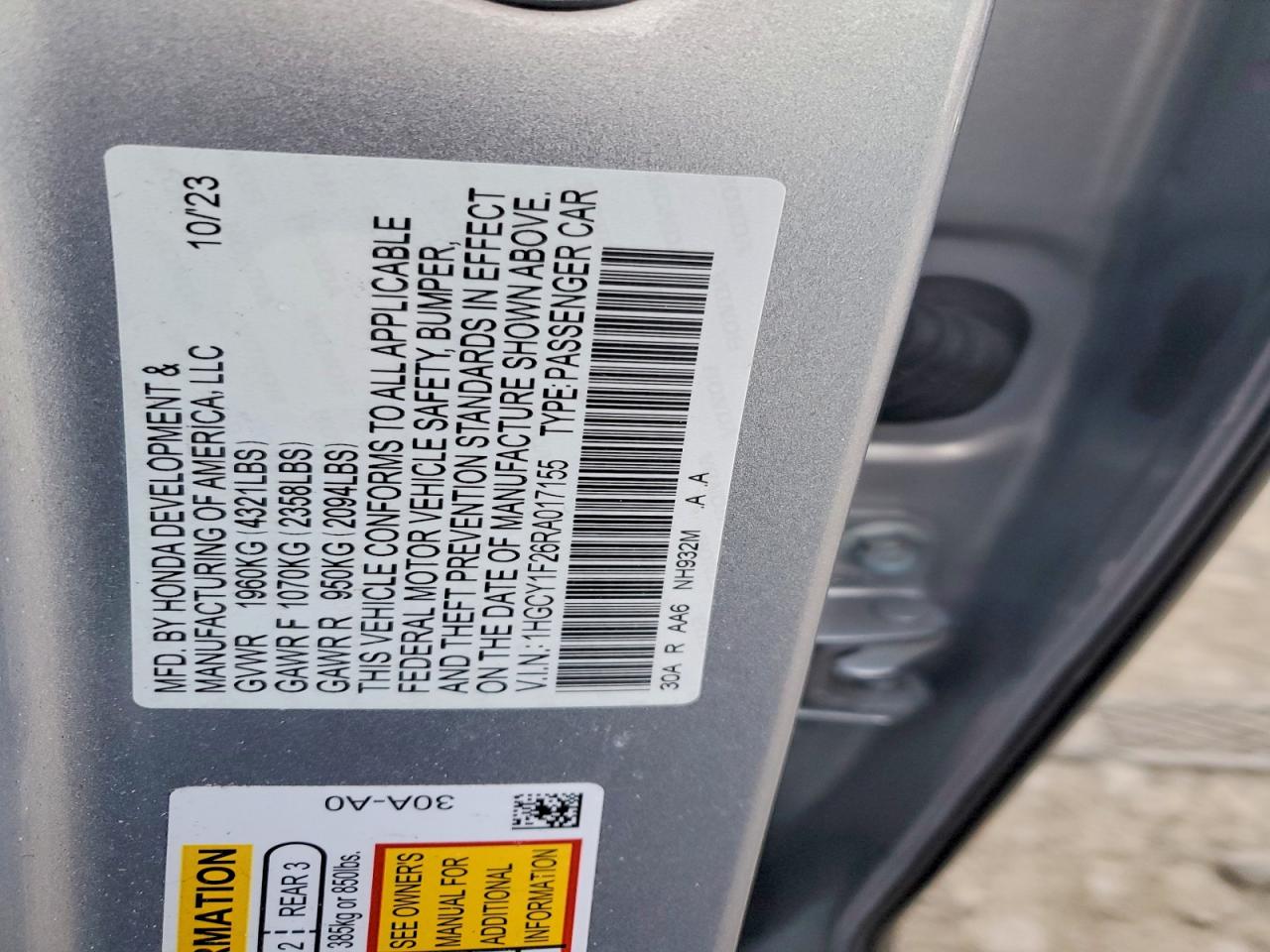 2024 HONDA ACCORD LX photo 12