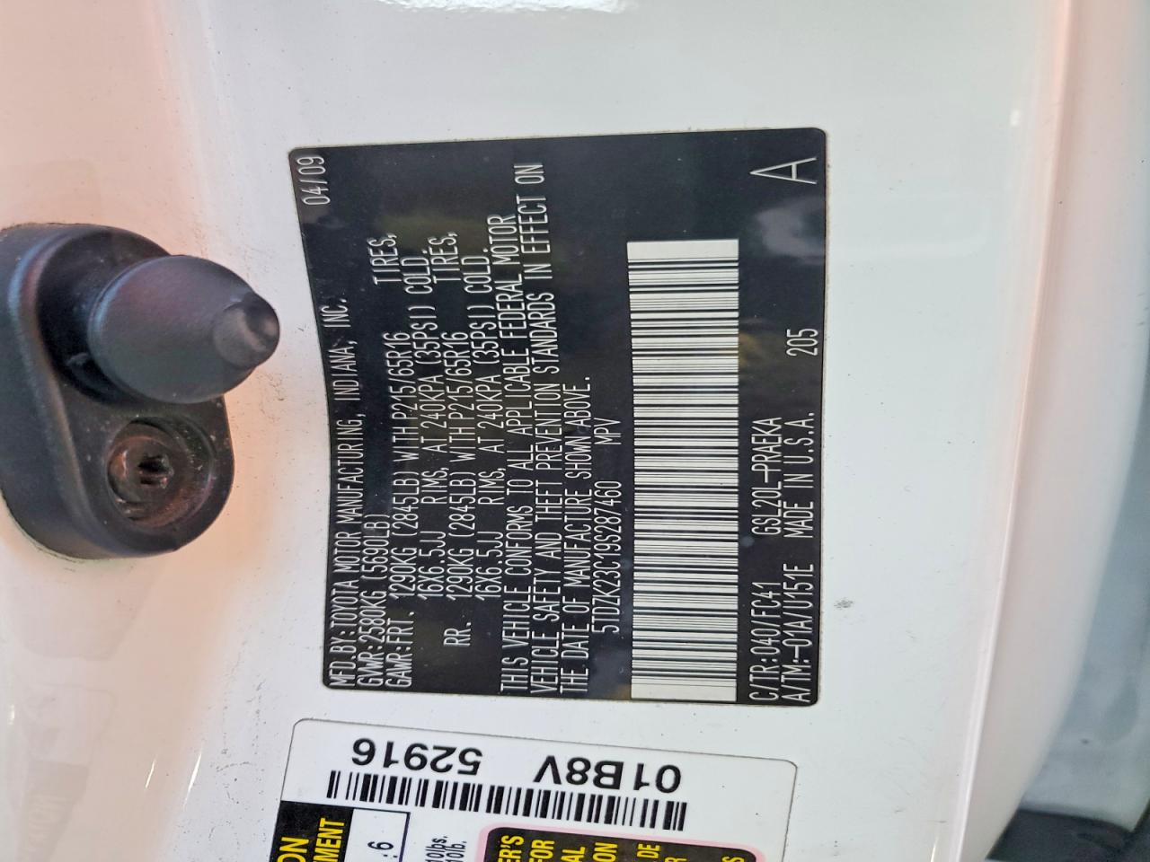 2009 TOYOTA SIENNA CE photo 14
