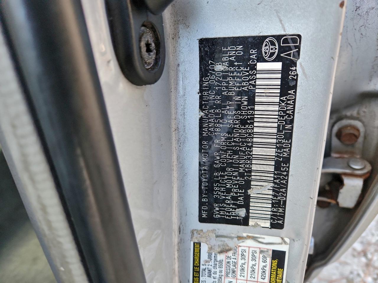 2008 TOYOTA COROLLA CE photo 12