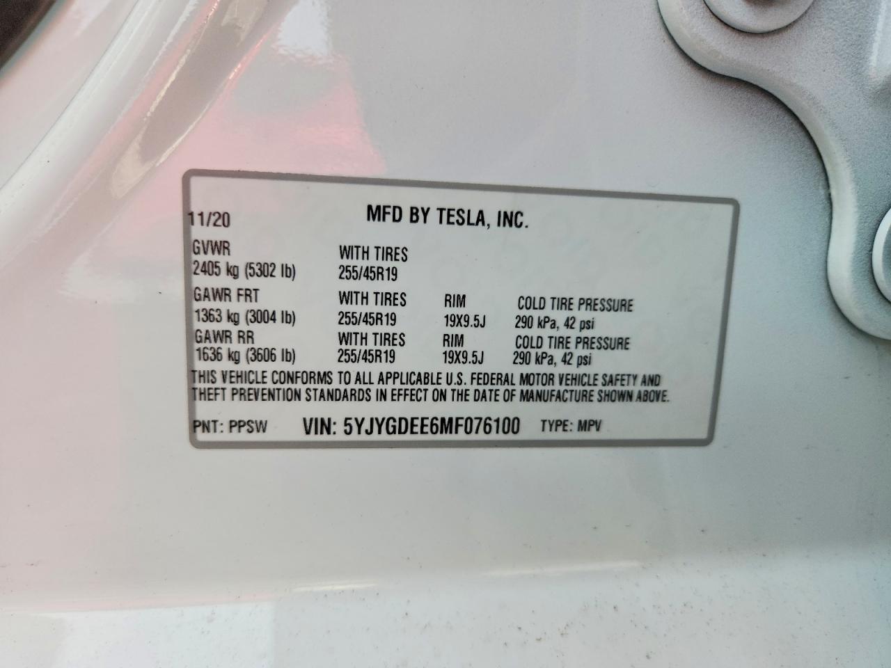 2021 TESLA MODEL Y photo 12