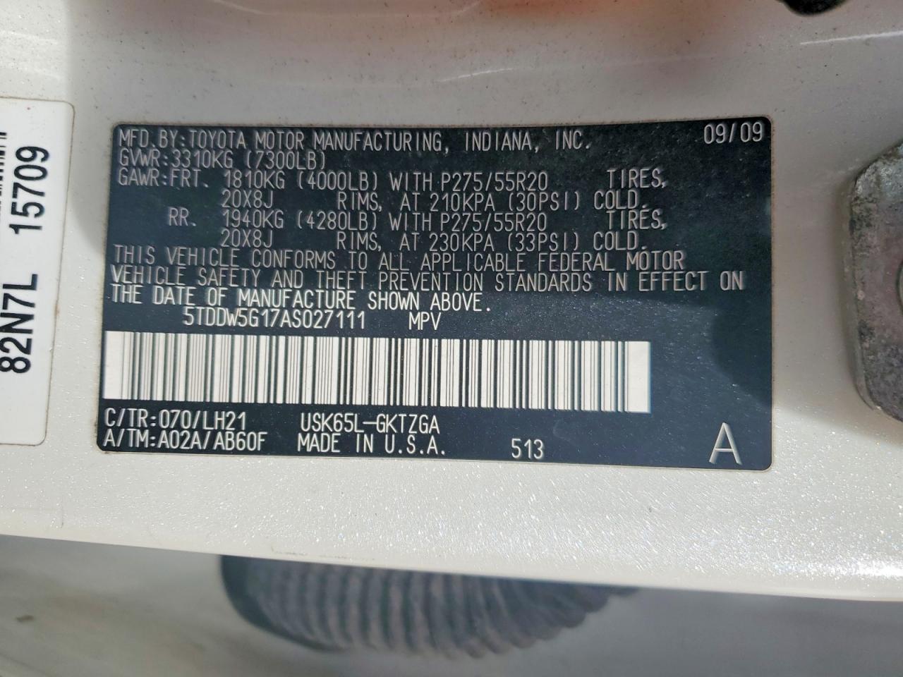 2010 TOYOTA SEQUOIA PLATINUM photo 13
