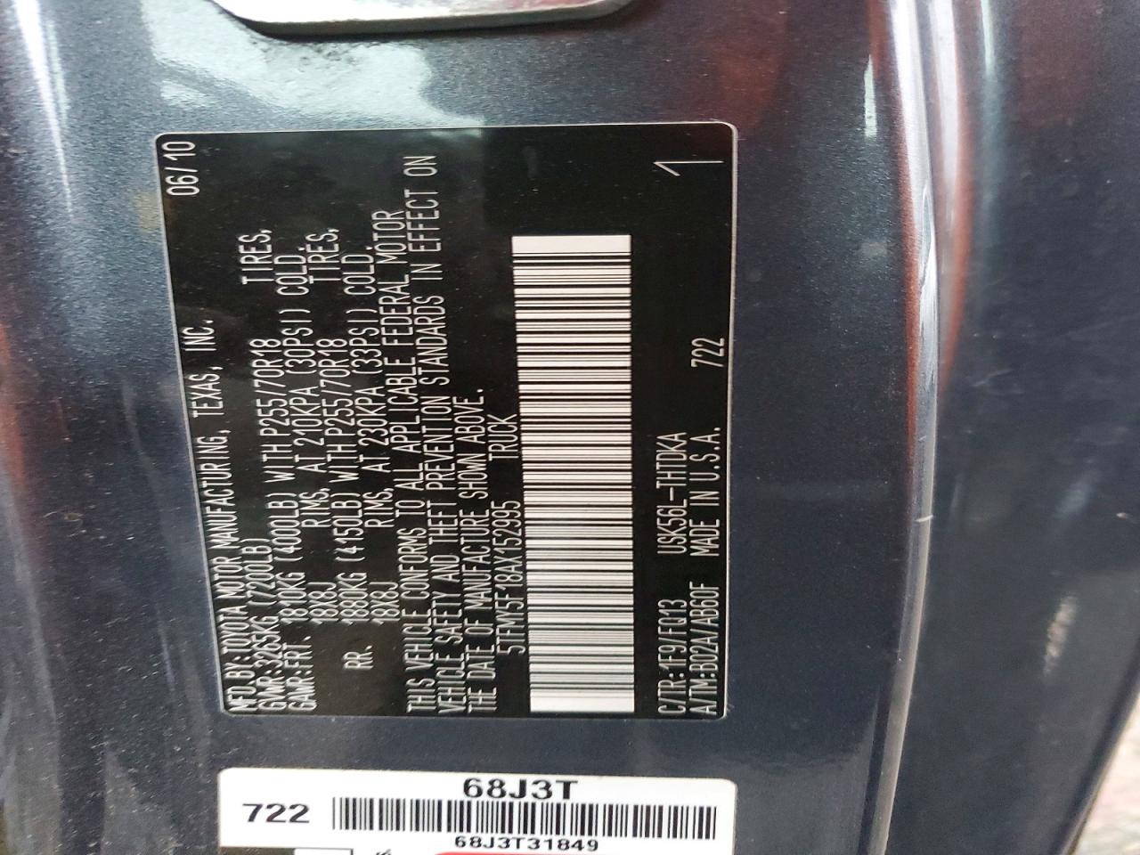 2010 TOYOTA TUNDRA photo 12