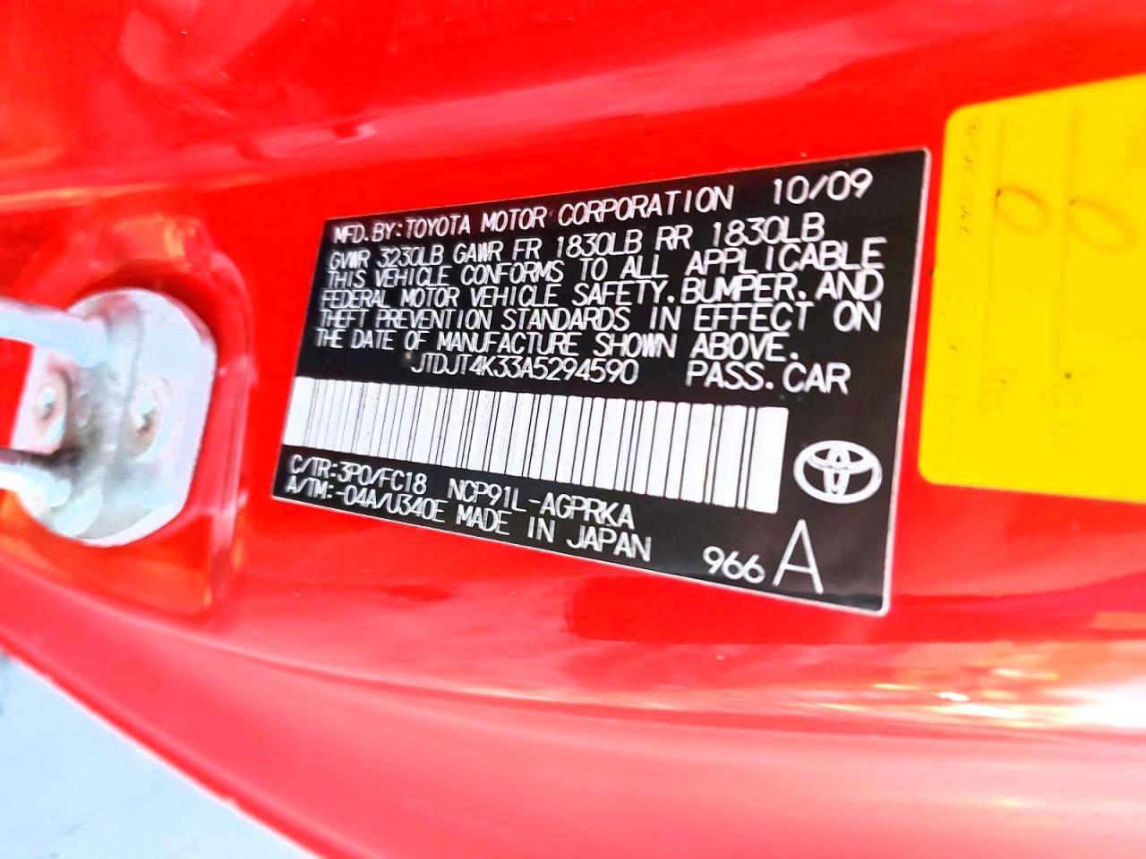 2010 TOYOTA YARIS photo 12